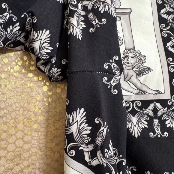 Versace Silver Gray White Black Baroque-Printed Leggings Size 38 2 XS NWT - Picture 11 of 16